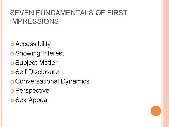 FIRST IMPRESSIONS WHAT YOU DONT KNOW ABOUT HOW