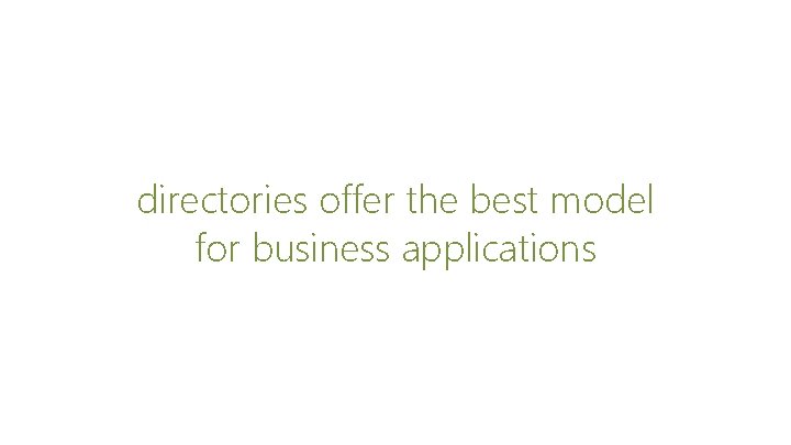 directories offer the best model for business applications 