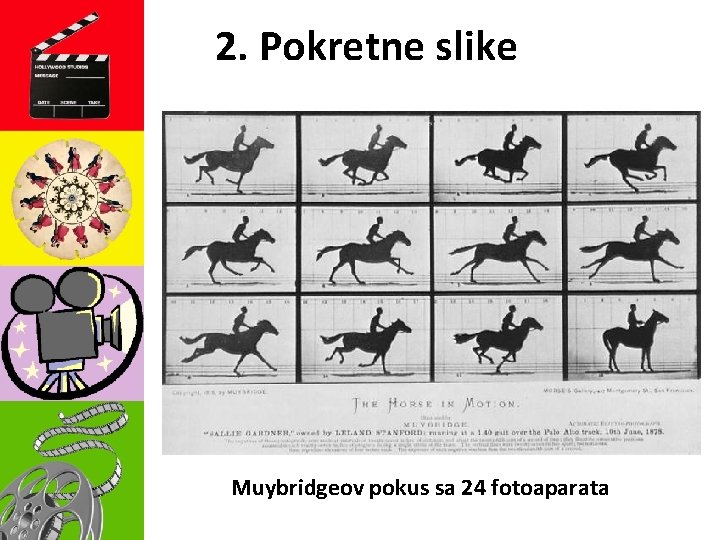 2. Pokretne slike Muybridgeov pokus sa 24 fotoaparata 