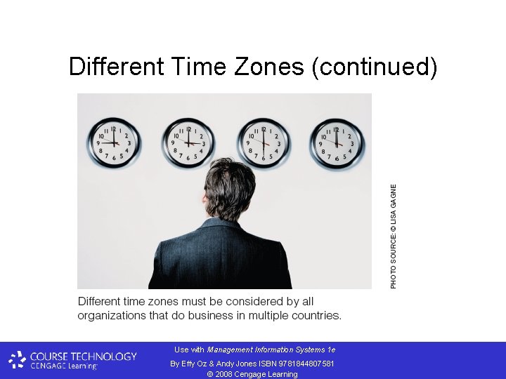 Different Time Zones (continued) Use with Management Information Systems 1 e By Effy Oz