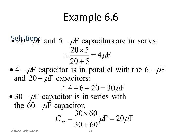 Example 6. 6 Solution: svbitec. wordpress. com 35 Example 6. 6 Solution: svbitec. wordpress. com 35