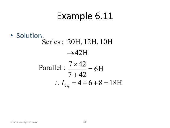 Example 6. 11 • Solution: svbitec. wordpress. com 64 Example 6. 11 • Solution: svbitec. wordpress. com 64