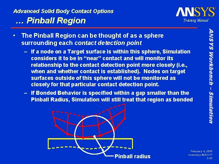 Advanced Solid Body Contact Options … Pinball Region Training Manual – If a node
