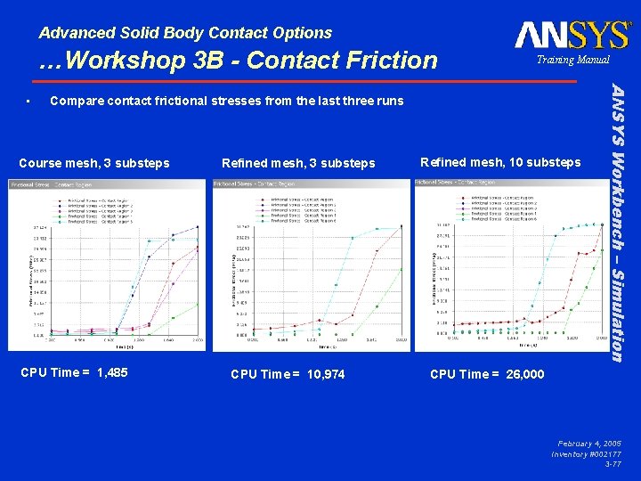 Advanced Solid Body Contact Options …Workshop 3 B - Contact Friction Compare contact frictional