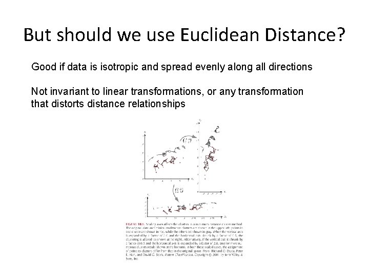 But should we use Euclidean Distance? Good if data is isotropic and spread evenly