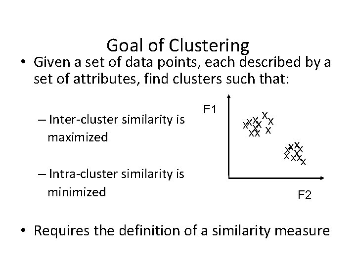 Goal of Clustering • Given a set of data points, each described by a