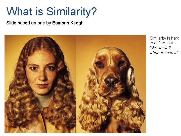What is Similarity? Slide based on one by Eamonn Keogh Similarity is hard to