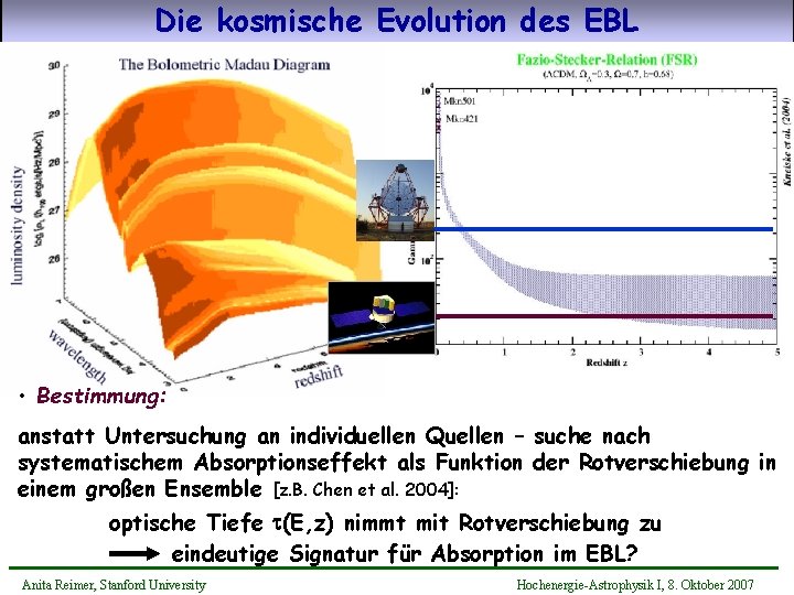 Die kosmische Evolution des EBL [aus: Primack et al. 2000] • Bestimmung: anstatt Untersuchung
