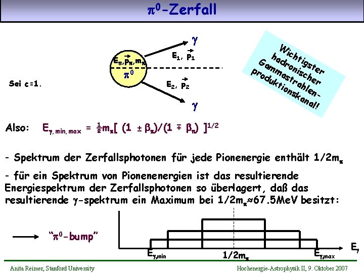 p 0 -Zerfall E 1 , p 1 Ep, pp, mp p 0 Sei