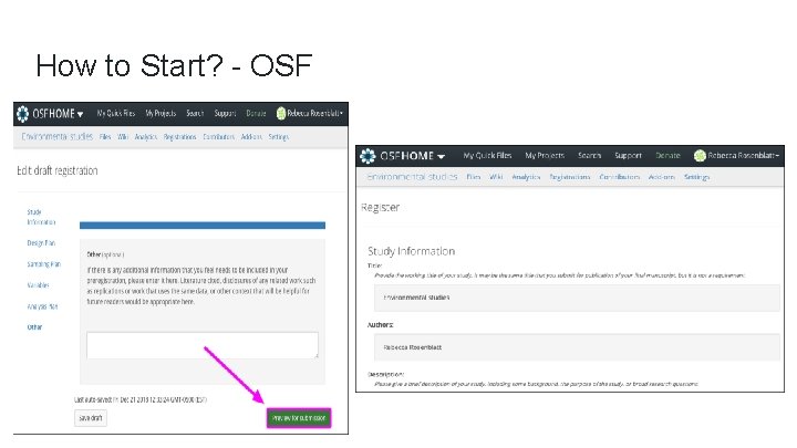 How to Start? - OSF 