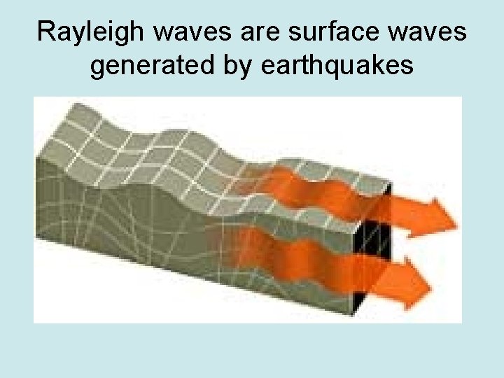 Rayleigh waves are surface waves generated by earthquakes 