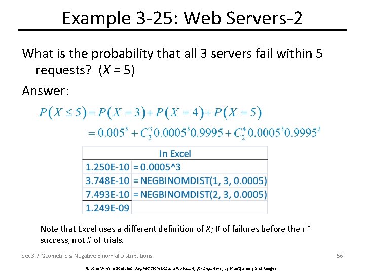 Example 3 -25: Web Servers-2 What is the probability that all 3 servers fail