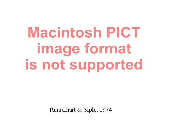 Rumelhart & Siple, 1974 