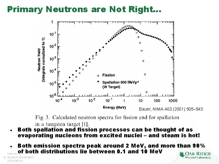 Primary Neutrons are Not Right. . . Bauer, NIMA 463 (2001) 505– 543 Both