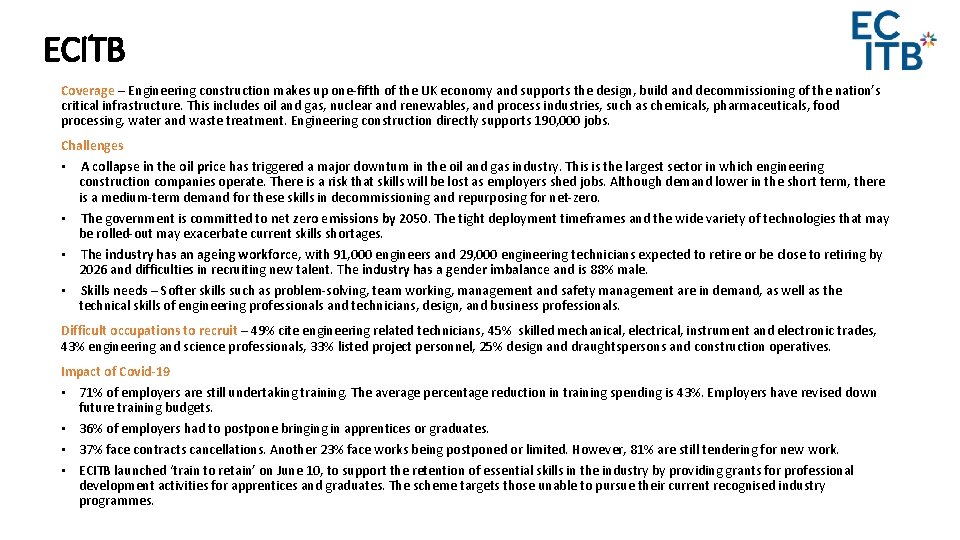 ECITB Coverage – Engineering construction makes up one-fifth of the UK economy and supports