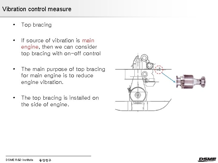 Vibration control measure • Top bracing • If source of vibration is main engine, Vibration control measure • Top bracing • If source of vibration is main engine,