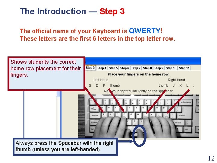 The Introduction — Step 3 The official name of your Keyboard is QWERTY! These