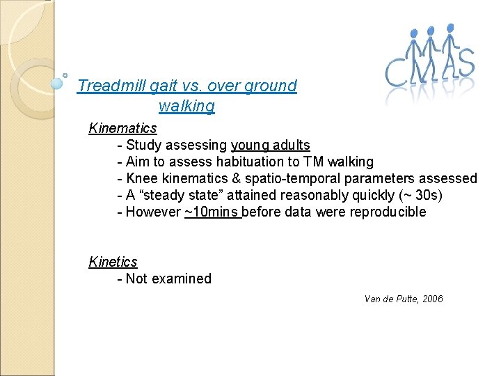 Treadmill gait vs. over ground walking Kinematics - Study assessing young adults - Aim