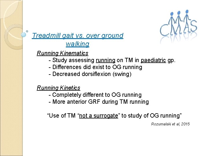 Treadmill gait vs. over ground walking Running Kinematics - Study assessing running on TM