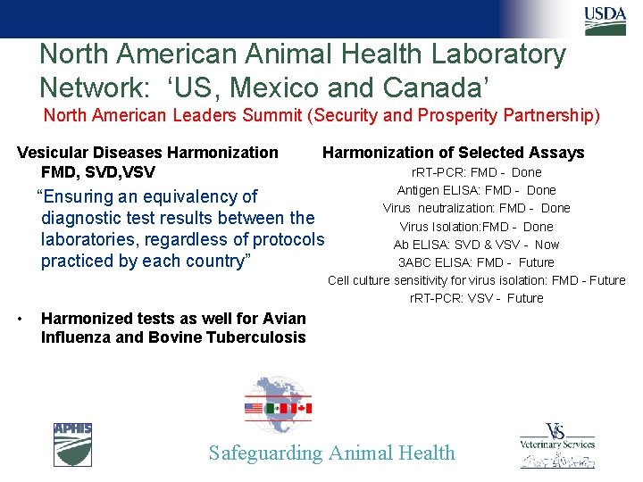 North American Animal Health Laboratory Network: ‘US, Mexico and Canada’ North American Leaders Summit