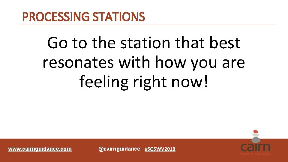 PROCESSING STATIONS Go to the station that best resonates with how you are feeling