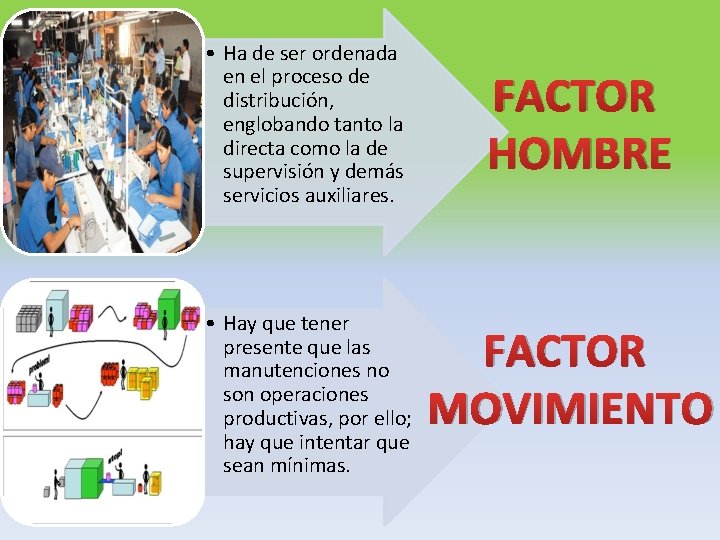  • Ha de ser ordenada en el proceso de distribución, englobando tanto la