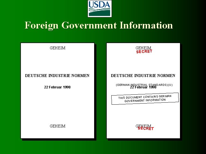 Foreign Government Information GEHEIM SECRET DEUTSCHE INDUSTRIE NORMEN 22 Februar 1998 (GERMAN INDUSTRIAL STANDARDS)