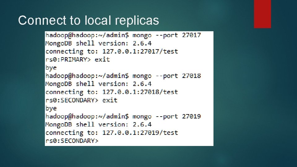 Connect to local replicas Connect to local replicas