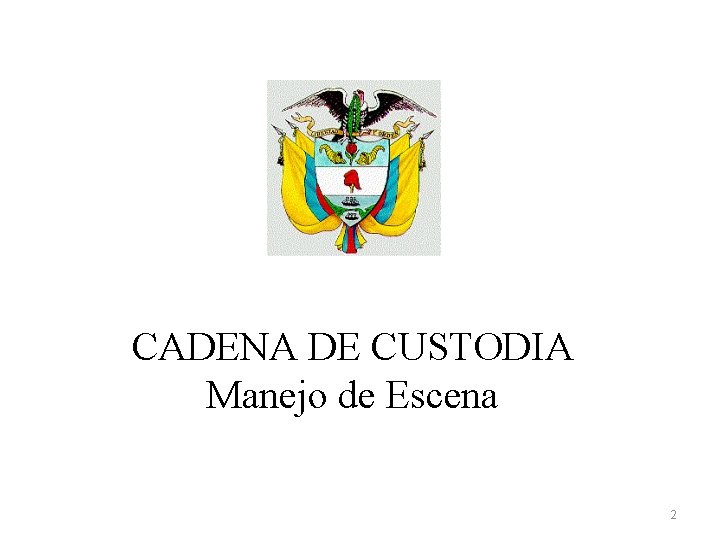 CADENA DE CUSTODIA Manejo de Escena 2 