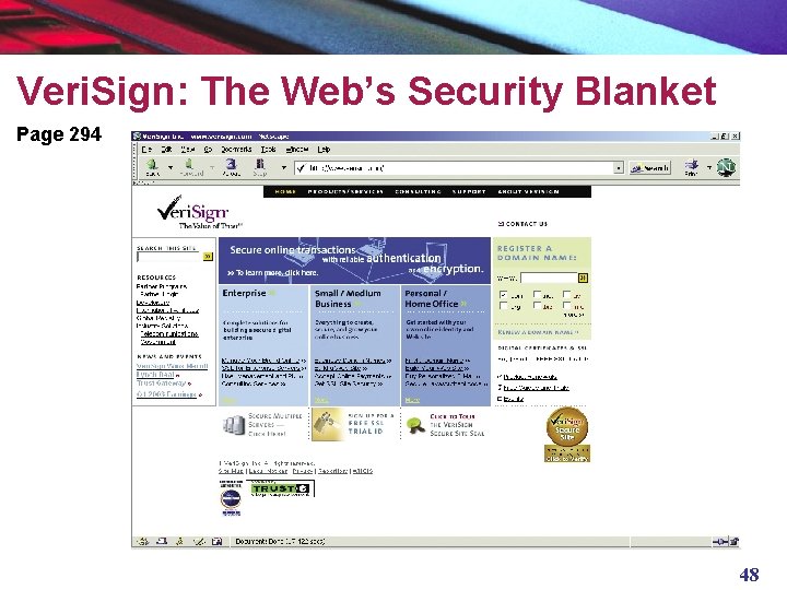 Veri. Sign: The Web’s Security Blanket Page 294 48 