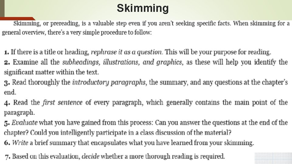 Skimming  Skimming