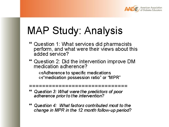 MAP Study: Analysis Question 1: What services did pharmacists perform, and what were their