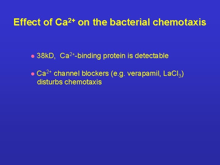 Effect of Ca 2+ on the bacterial chemotaxis l 38 k. D, Ca 2+-binding