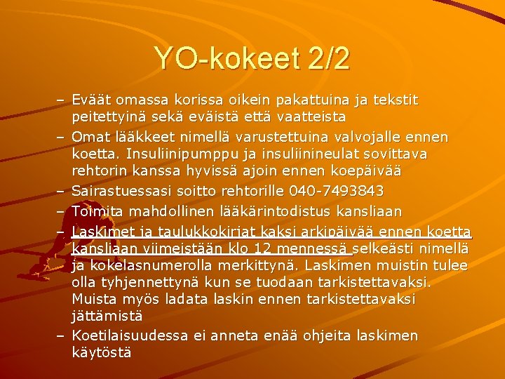 YO-kokeet 2/2 – Eväät omassa korissa oikein pakattuina ja tekstit peitettyinä sekä eväistä että