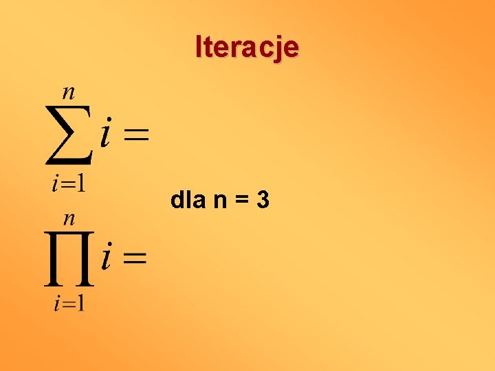 Iteracje dla n = 3 