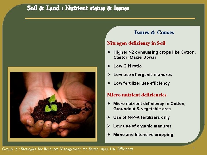 Soil & Land : Nutrient status & Issues & Causes Nitrogen deficiency in Soil