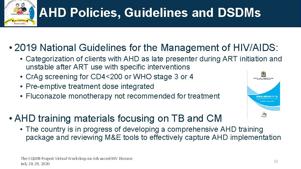 AHD Policies, Guidelines and DSDMs • 2019 National Guidelines for the Management of HIV/AIDS: