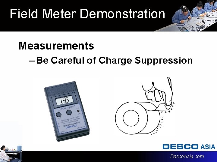 Field Meter Demonstration Measurements – Be Careful of Charge Suppression Desco. Asia. com Field Meter Demonstration Measurements – Be Careful of Charge Suppression Desco. Asia. com