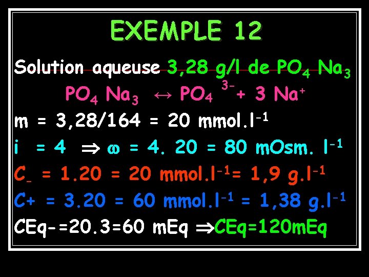 EXEMPLE 12 Solution aqueuse 3, 28 g/l de PO 4 Na 3 3 PO