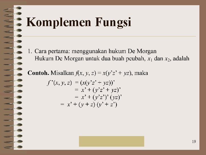 Komplemen Fungsi Rinaldi Munir/IF 2151 Mat. Diskrit 19 