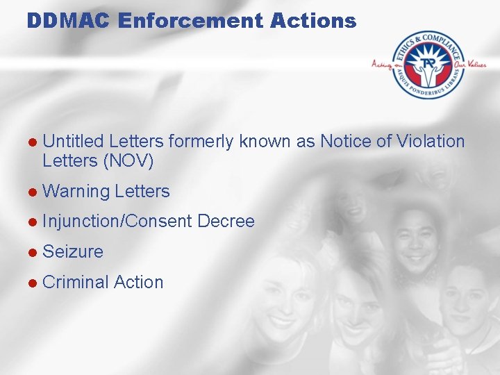 DDMAC Enforcement Actions l Untitled Letters formerly known as Notice of Violation Letters (NOV)