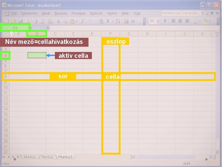 Név mező=cellahivatkozás oszlop aktív cella sor cella Név mező=cellahivatkozás oszlop aktív cella sor cella