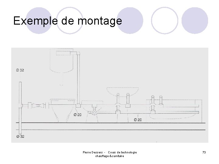 Exemple de montage Pierre Dessers - Cours de technologie chauffage & sanitaire 73 