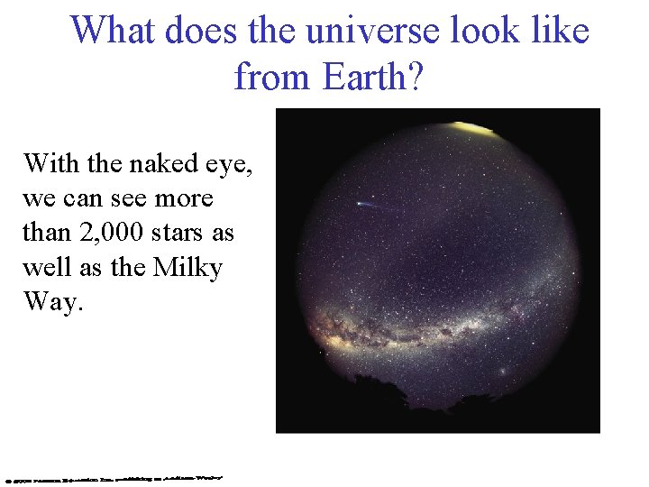 What does the universe look like from Earth? With the naked eye, we can