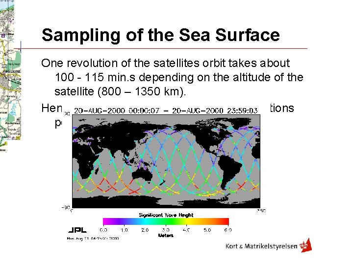 Sampling of the Sea Surface One revolution of the satellites orbit takes about 100
