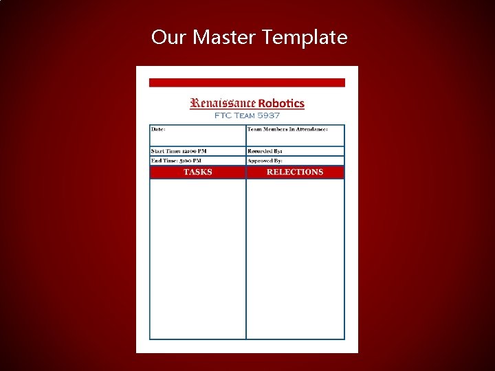 Our Master Template 