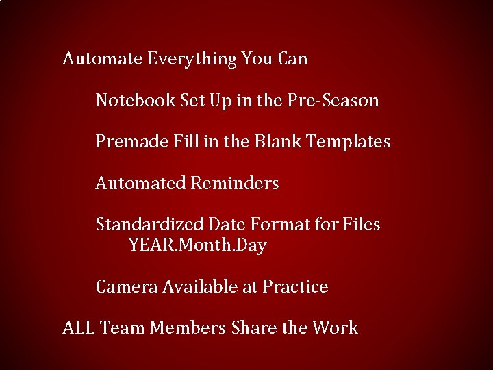 Automate Everything You Can Notebook Set Up in the Pre-Season Premade Fill in the