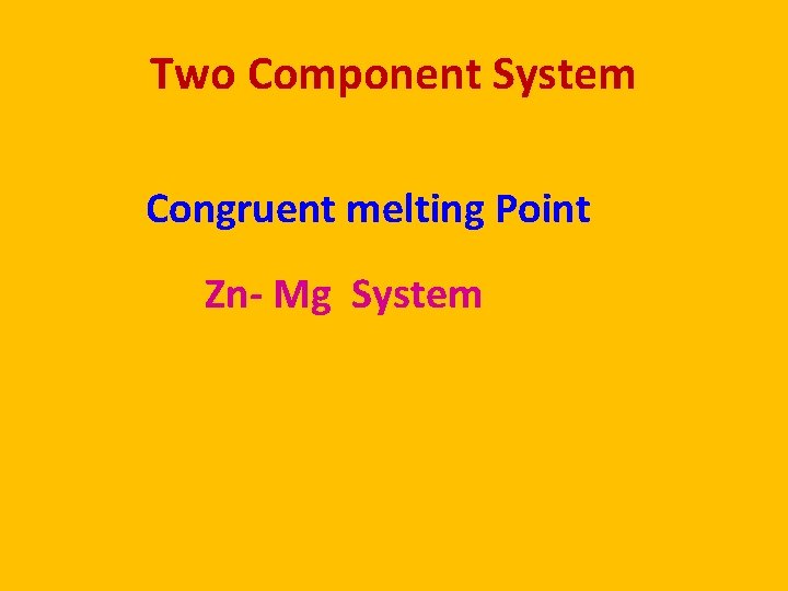 Two Component System Congruent melting Point Zn- Mg System 