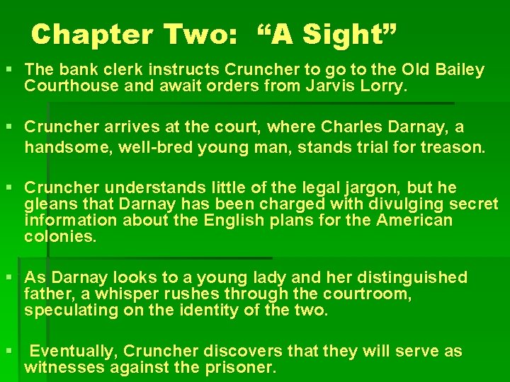 Chapter Two: “A Sight” § The bank clerk instructs Cruncher to go to the