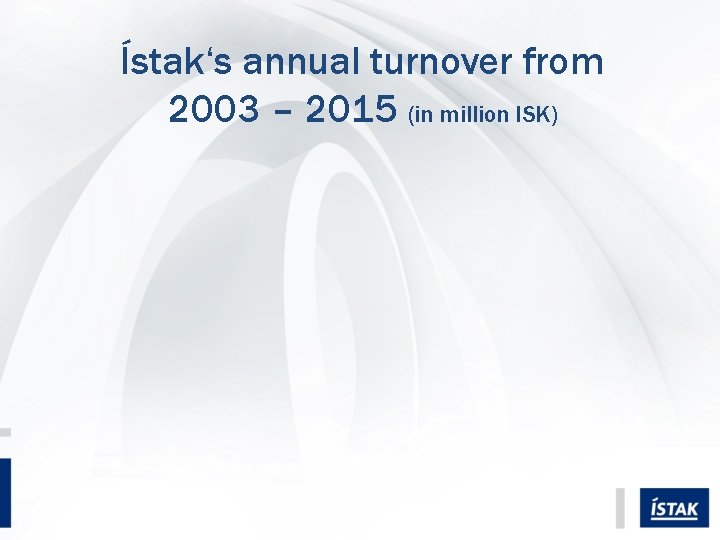 Ístak‘s annual turnover from 2003 – 2015 (in million ISK) 